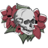 Skull in flowers