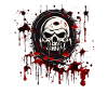 Blood Splatter Halloween Skull