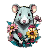 Rat with flowers