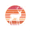 Retro Sunset Deer