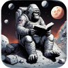 Moon Gorilla reading Book