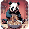 Panda Bear Eating Noodles