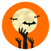Halloween rund Orange 2