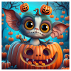 Little Halloween Creature in Pumpkin