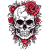 Skull with roses