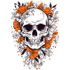 Skull with flowers