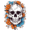 Skull with flowers