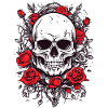Skull with roses