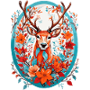 Deer with flowers
