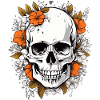 Skull with flowers