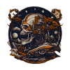 Totenschädel mit Planeten