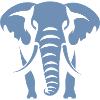 Logo blanc Silhouette d’éléphant