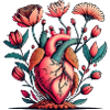 Floral Heart Anatomy Burst