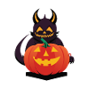 Halloween Teufelmonster mit Kürbiskopf