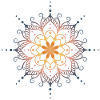 Mandala i varme farver
