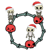Skeletons with Santa hat