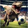 T-Rex spielt Fußball