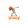 Skellet with pumpkin head