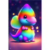 CUTE CARTOON fluffy dinosaur