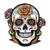 Floral Sugar Skull Tattoo Design