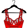 Bra red to clothes hanger