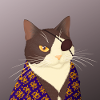 Mad Cat the Mobster - Tuxedo kat med øjenklap