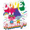 Trolls Love Always Couleurs Arc-en-ciel
