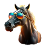 Cooles Pferd mit Sonnenbrille
