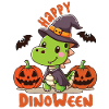 Halloween dinosaur, happy dinoween