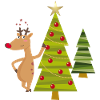 Fir tree with reindeer