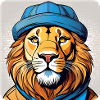 Lion cool avec chapeau