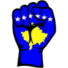 Kosovo Flag Fist Hand Symbol
