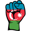 Aserbaidschan Flagge Faust Hand Symbol