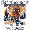 Pomeranian Snowboarder - Snowboardhund