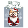 Christmas Pomeranian Motif