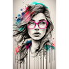 Mädchen rosa Brille