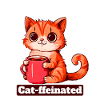 Funny Cat Drinking Coffee