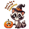halloween scared raccoon
