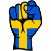 Sweden Flag Fist Hand Symbol