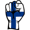 Finland Flag Fist Hand Symbol