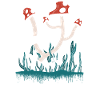 Skull and mushrooms