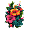 Lush Vivid Exotic Blooms