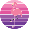 Flamingo Bird Retro Sunset