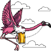 Flamingo Bird Beer Drinking Party