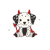 Dalmatian Happy Halloween Devil
