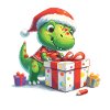 Little T-Rex Dino Unwraps Gifts