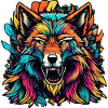 Bunter Wolf Graffiti Digital Art