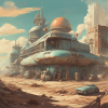 retro-futurismus,1950s, Lowpoly,artwork,scetch