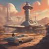 retro-futurism,1950s,lowpoly,artwork,scetch