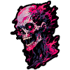 Crazy zombie skull